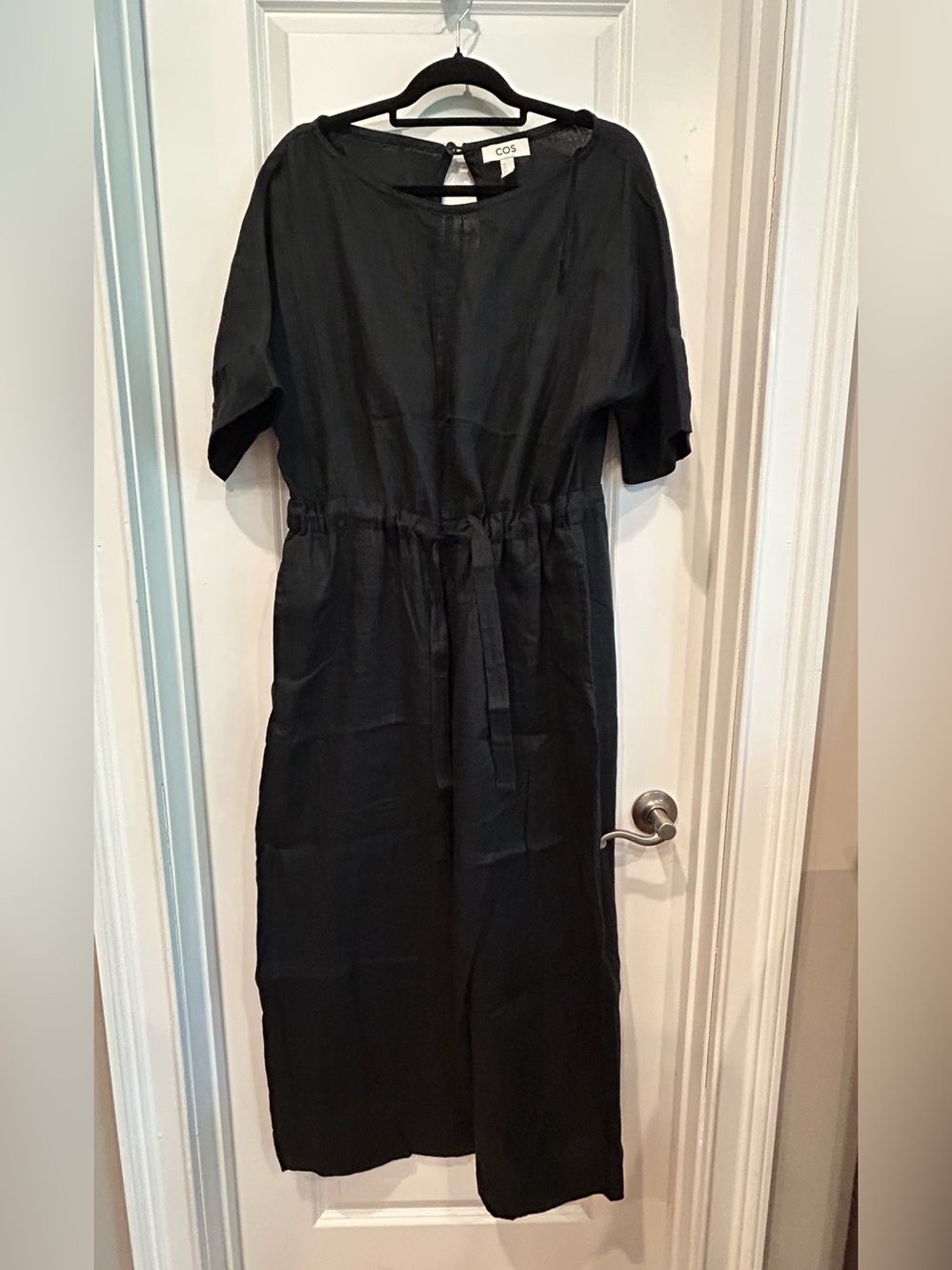 COS Black Wide-Leg Jumpsuit with Drawstring Waist